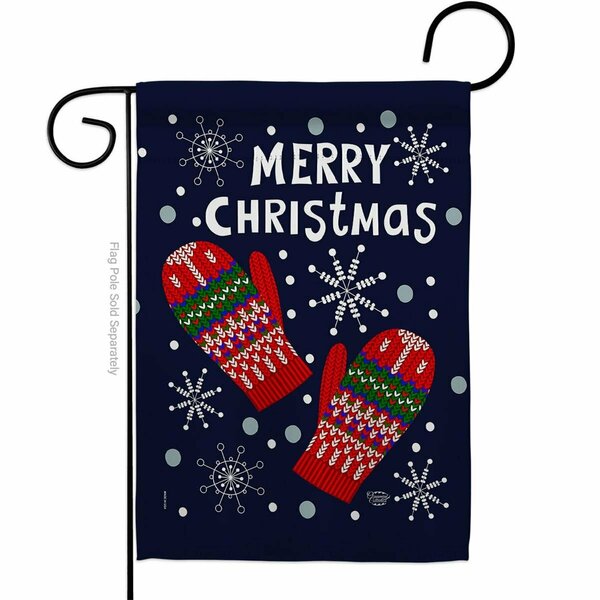 Cuadrilatero 13 x 18.5 in. Christmas Mitten Garden Flag with Winter Double-Sided Decorative Vertical Flags CU3906405